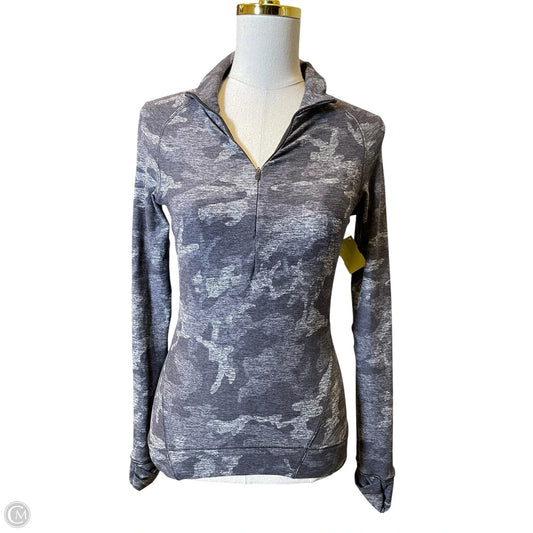 Athletic Top Long Sleeve Collar By Lululemon In Grey, Size: 4
