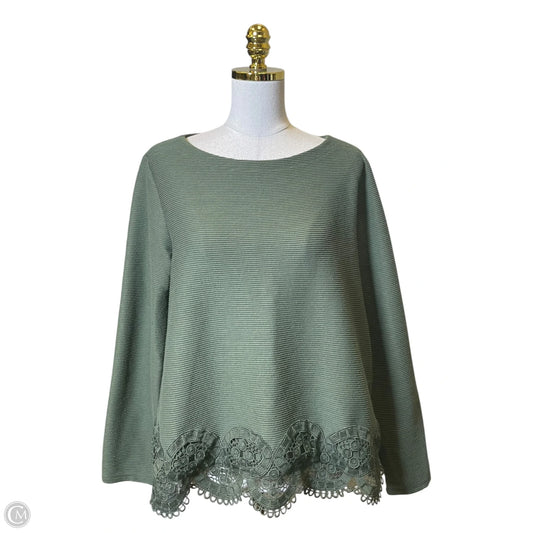 Top Long Sleeve By Loft In Green, Size: L