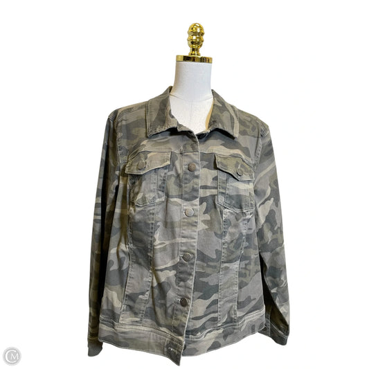 Jacket Denim By D Jeans In Camouflage Print, Size: 1x