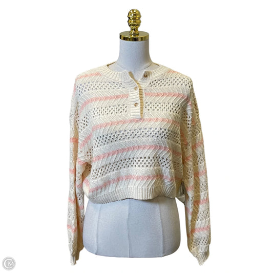 Sweater By Billabong In Cream & Pink, Size: M