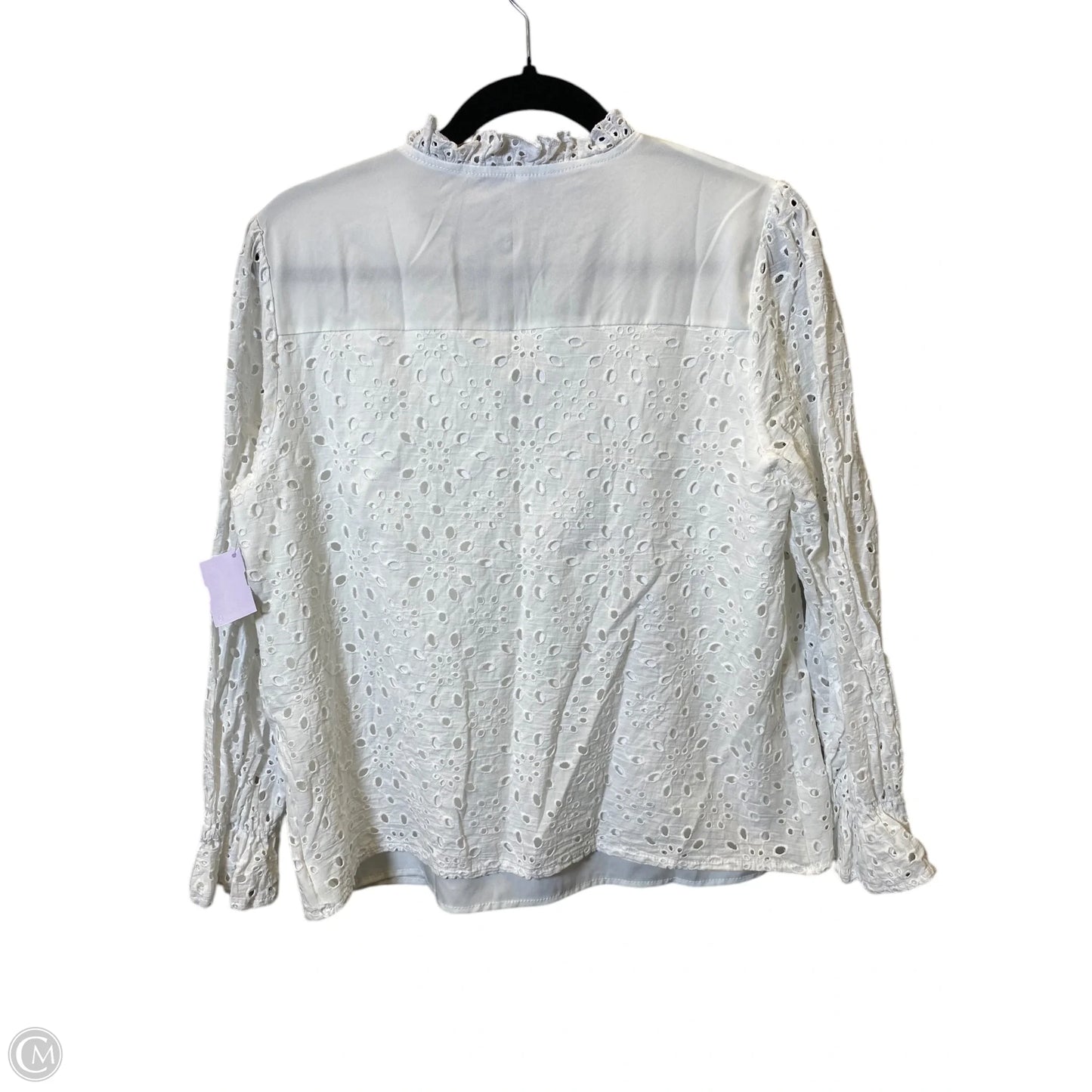 Top Long Sleeve By Clothes Mentor In White, Size: M