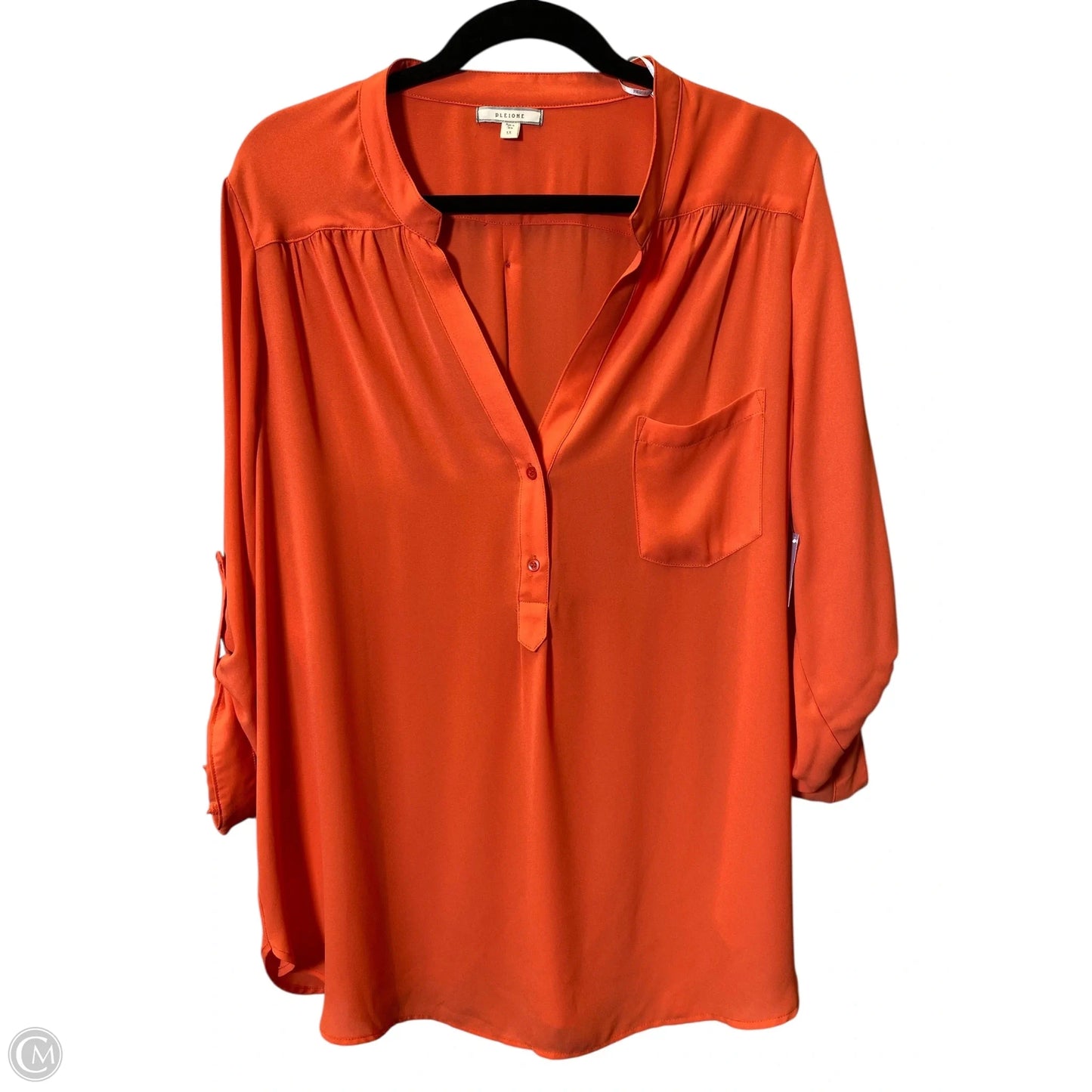 Top 3/4 Sleeve By Pleione In Orange, Size: Xl