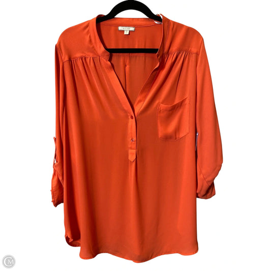 Top 3/4 Sleeve By Pleione In Orange, Size: Xl