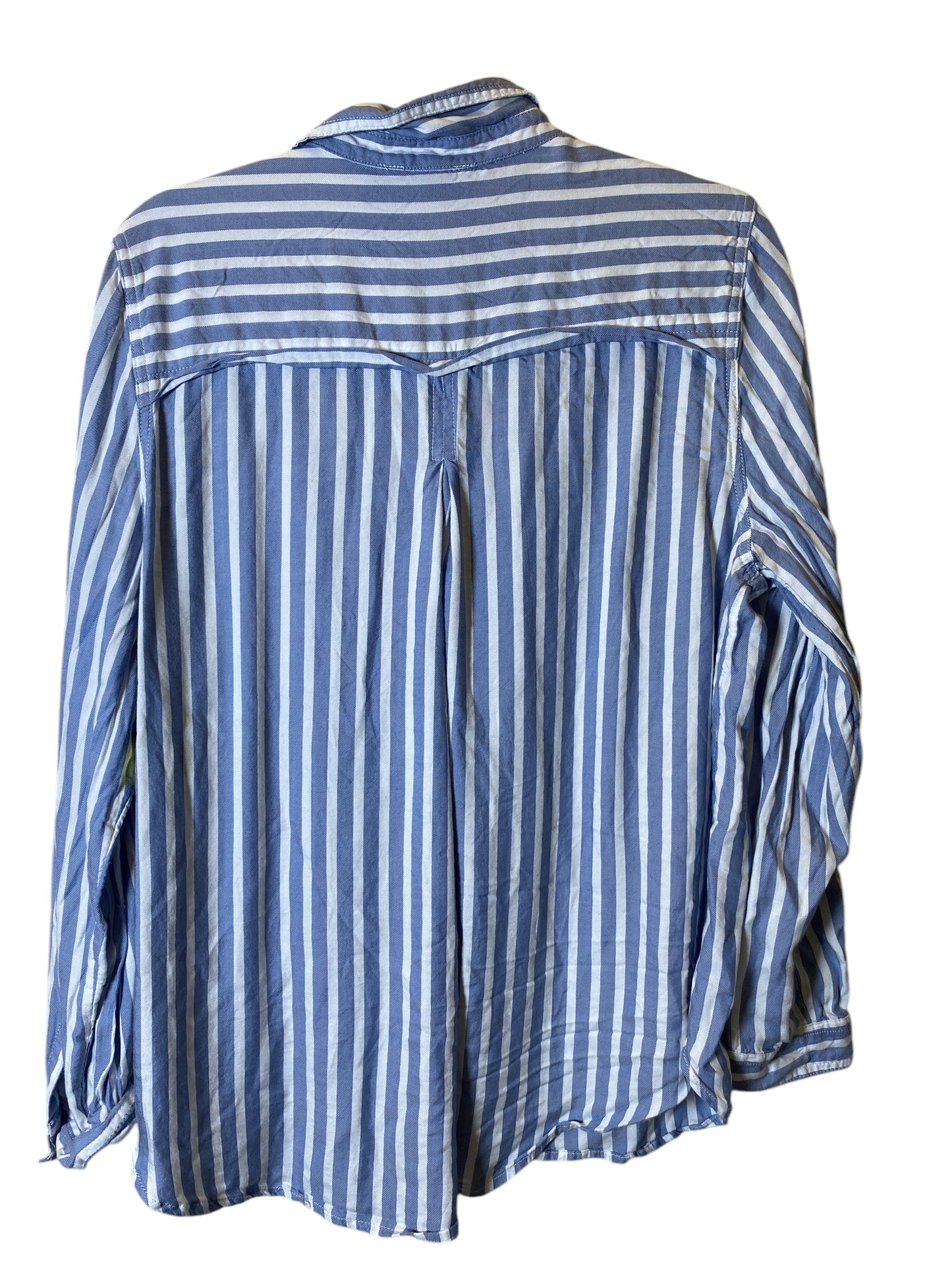 Top Long Sleeve By Beachlunchlounge In Blue & White, Size: Xl