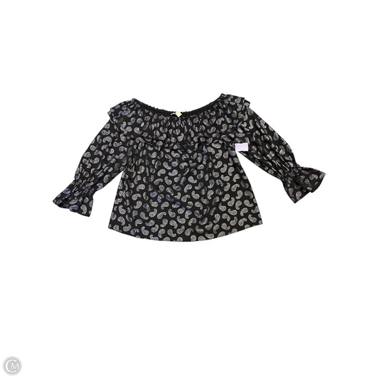 Top Long Sleeve By Michael By Michael Kors In Black & Silver, Size: 1x