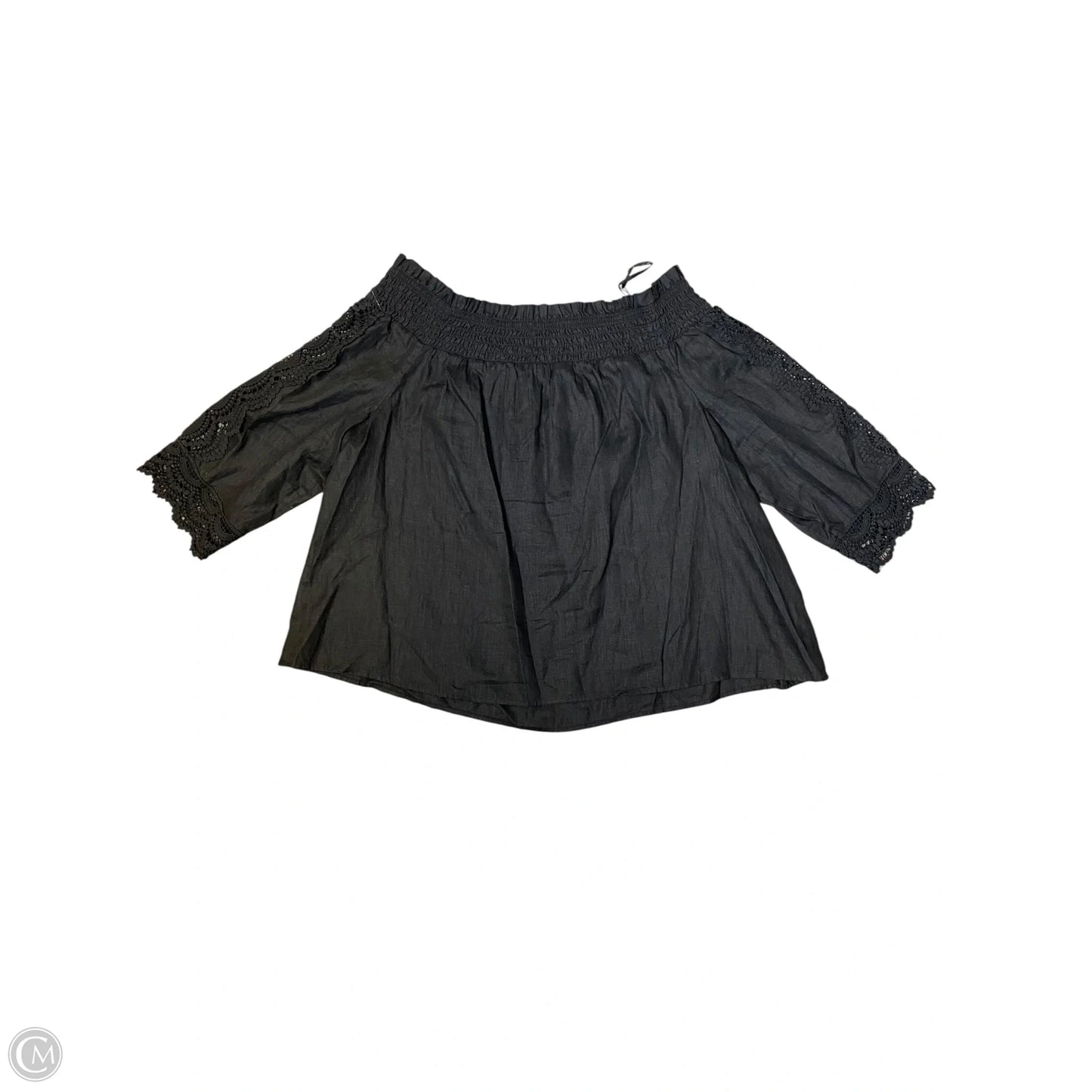 Top 3/4 Sleeve By Chicos In Black, Size: Xl