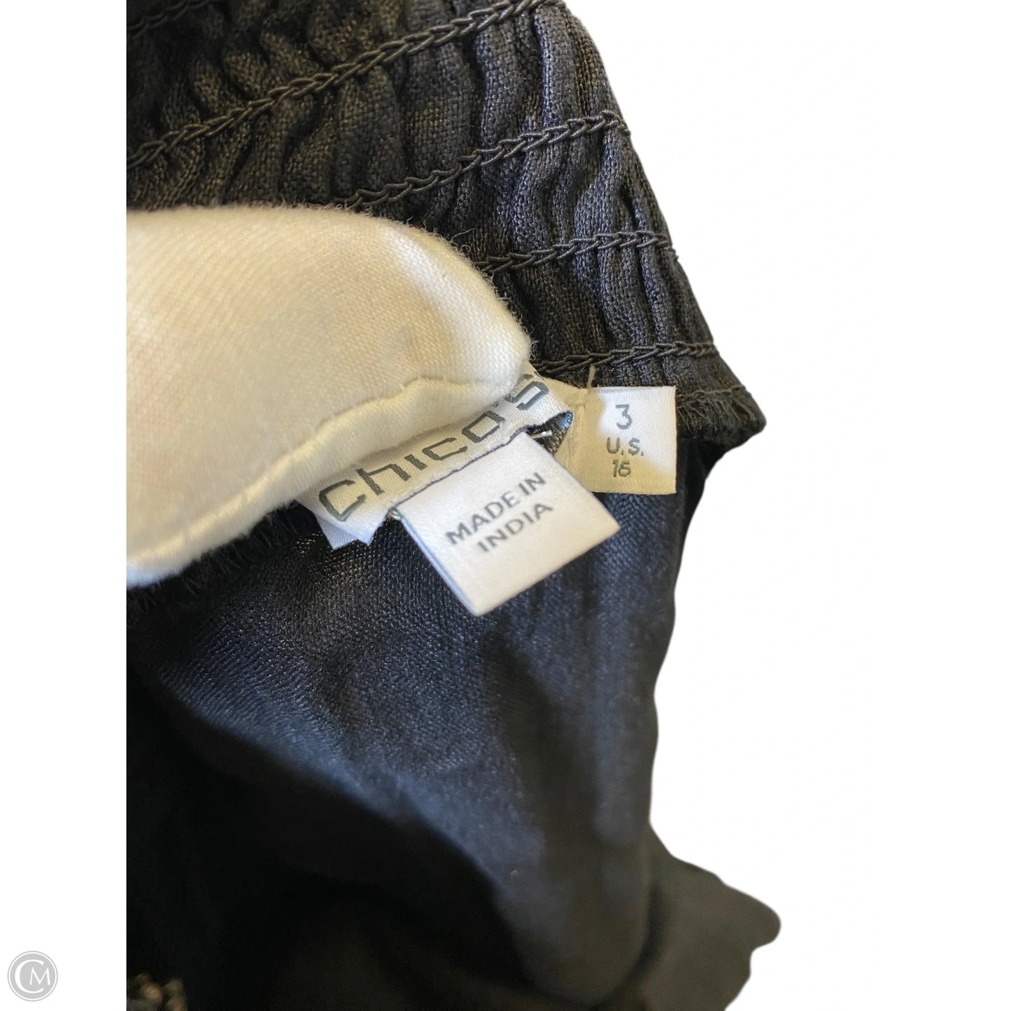 Top 3/4 Sleeve By Chicos In Black, Size: Xl