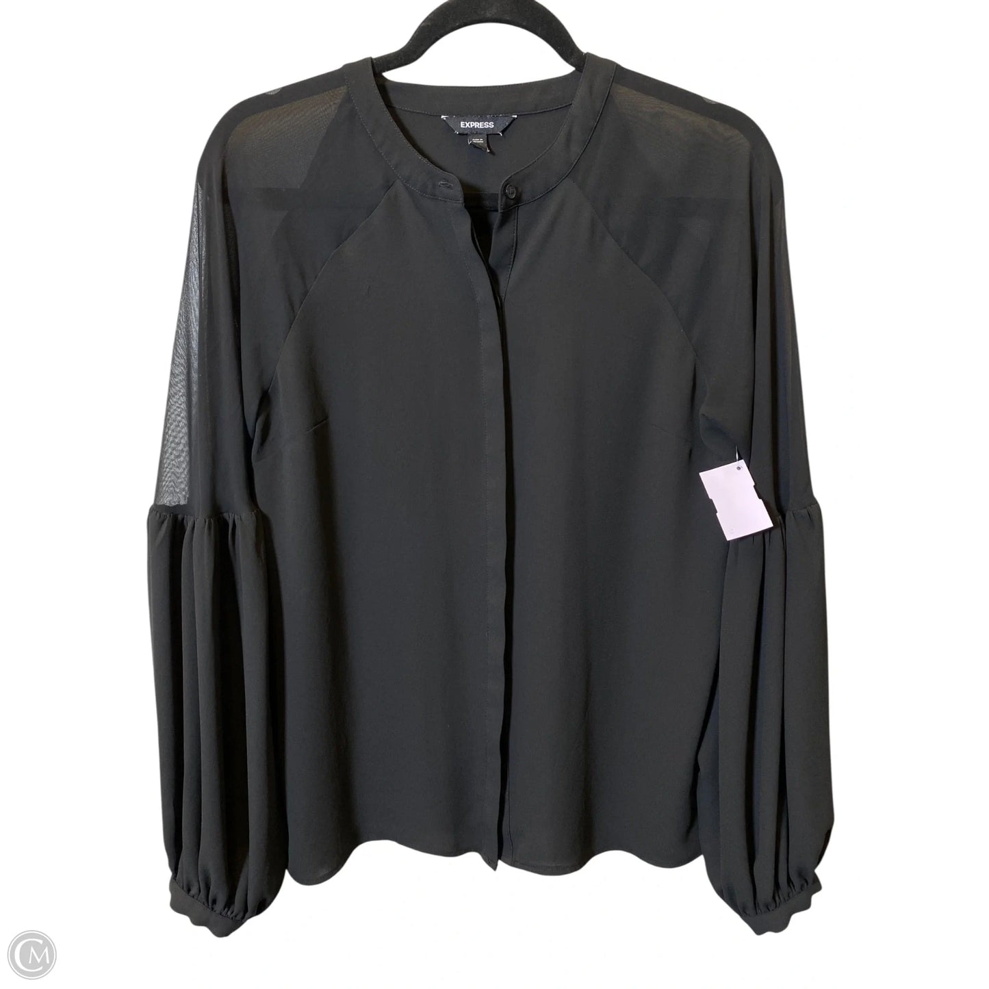 Blouse Long Sleeve By Express In Black, Size: M