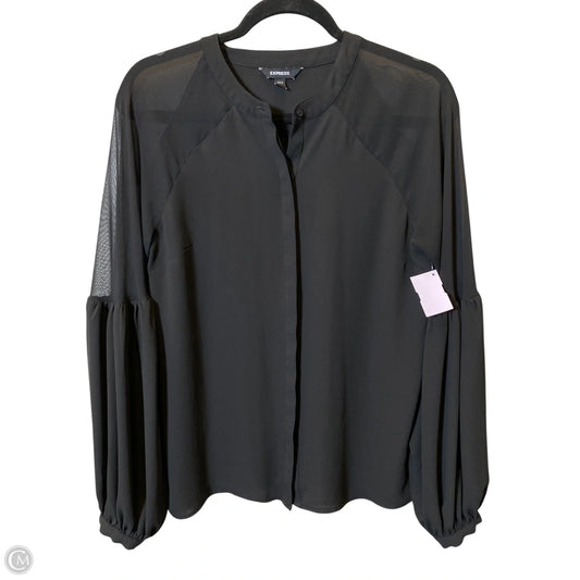 Blouse Long Sleeve By Express In Black, Size: M