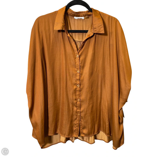 Blouse Short Sleeve By Clothes Mentor In Bronze, Size: M