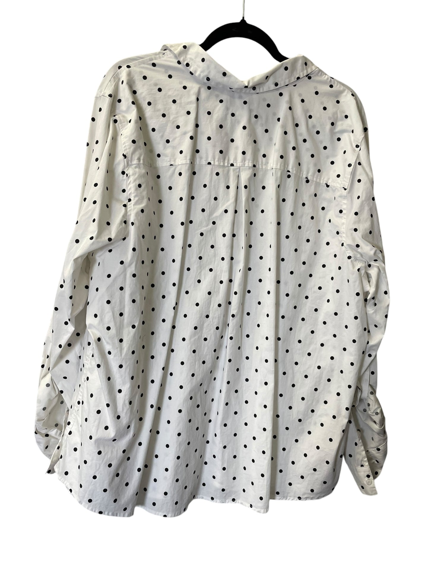 Blouse Long Sleeve By Croft And Barrow In Polkadot Pattern, Size: 3x