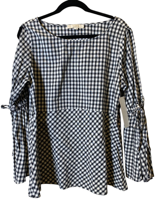 Blouse Long Sleeve By Loft In Black & White, Size: M