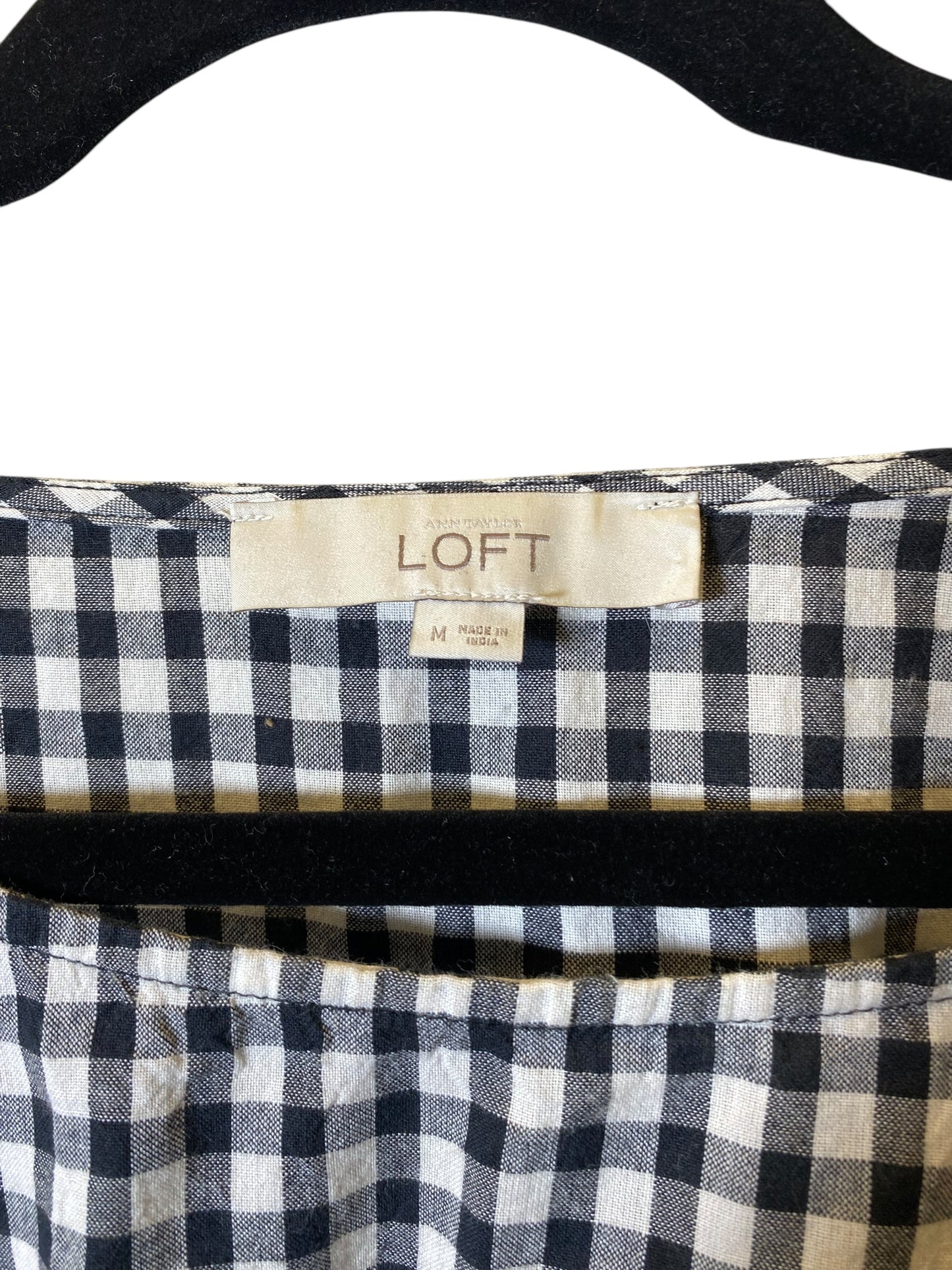 Blouse Long Sleeve By Loft In Black & White, Size: M