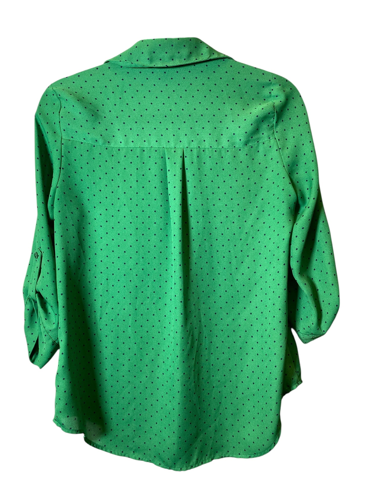 Blouse Long Sleeve By Fortune & Ivy In Green, Size: S