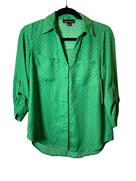 Blouse Long Sleeve By Fortune & Ivy In Green, Size: S