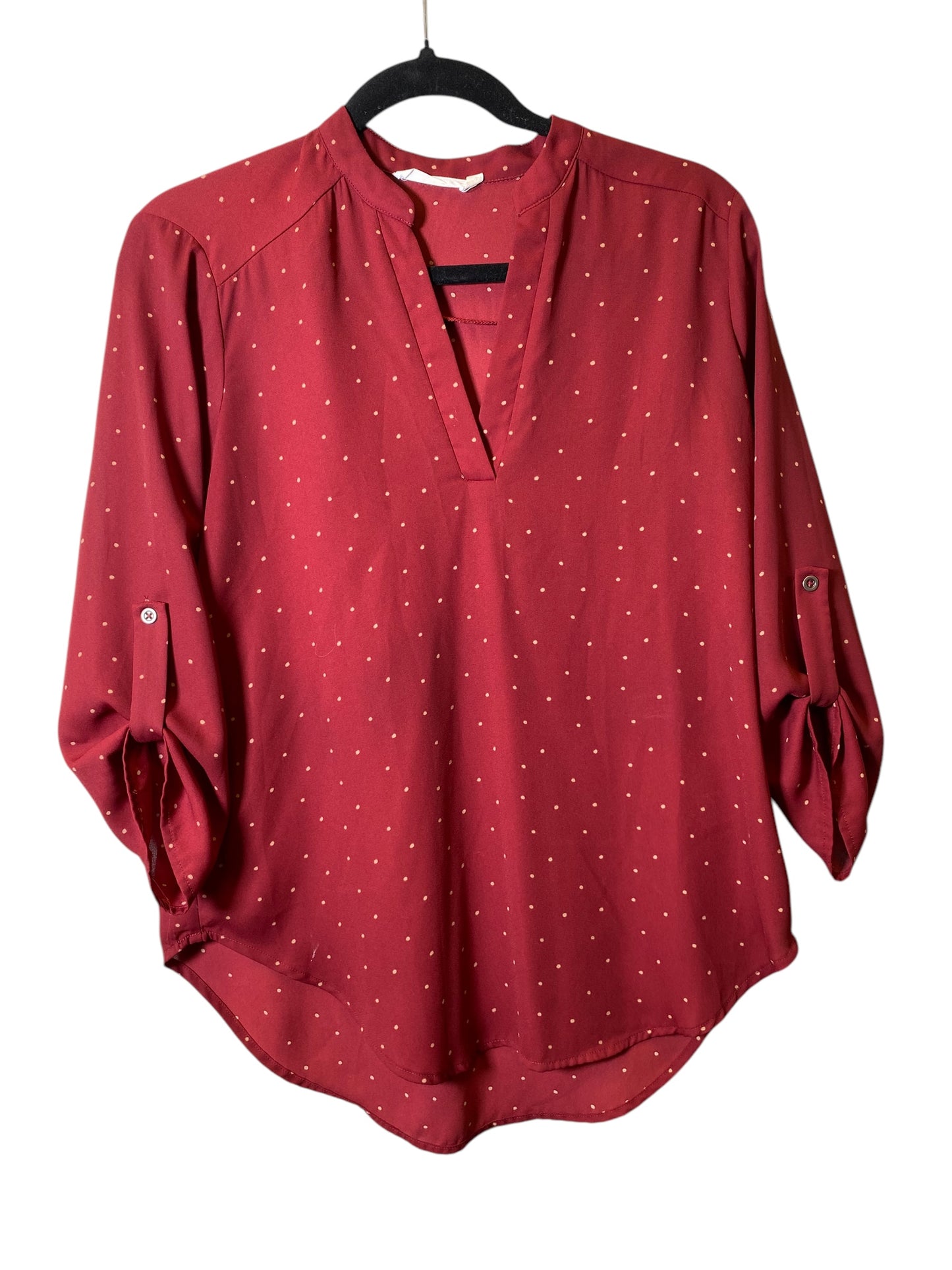 Blouse Long Sleeve By Lush In Red, Size: S