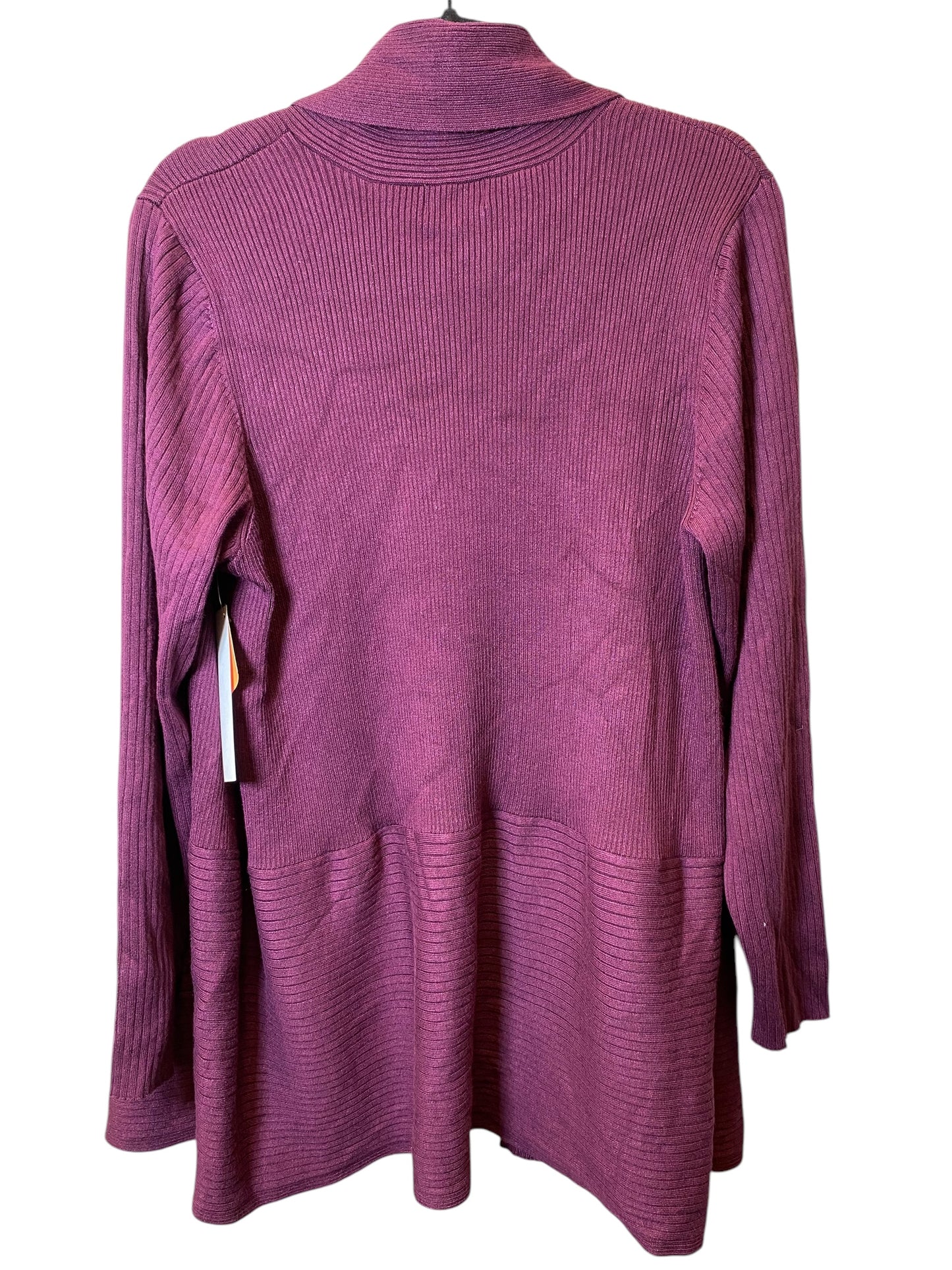 Cardigan By Jm Collections In Purple, Size: 2x