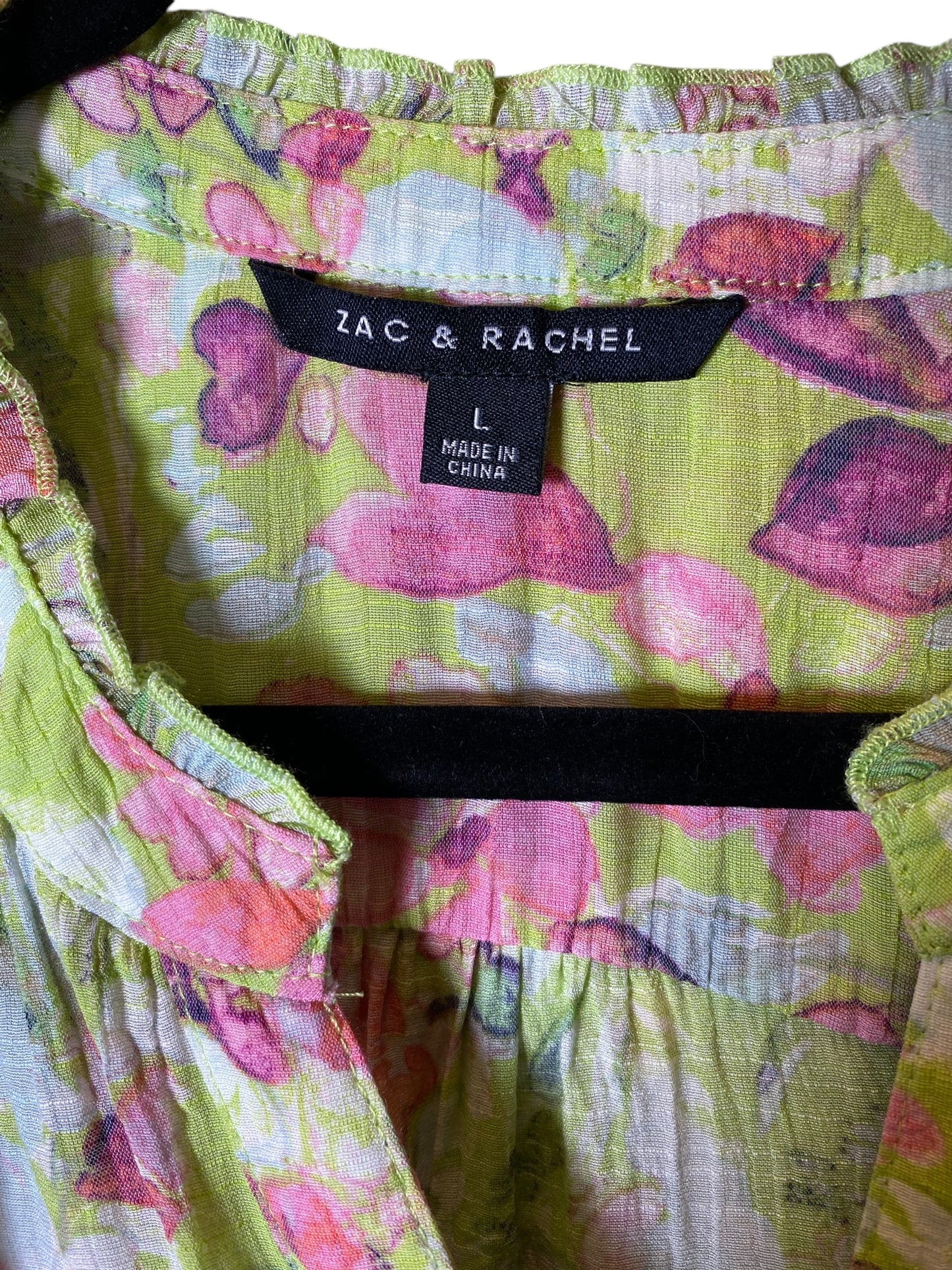 Top Long Sleeve By Zac And Rachel In Floral Print, Size: L