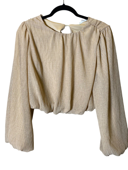 Top Long Sleeve By Blu Pepper In Beige, Size: S