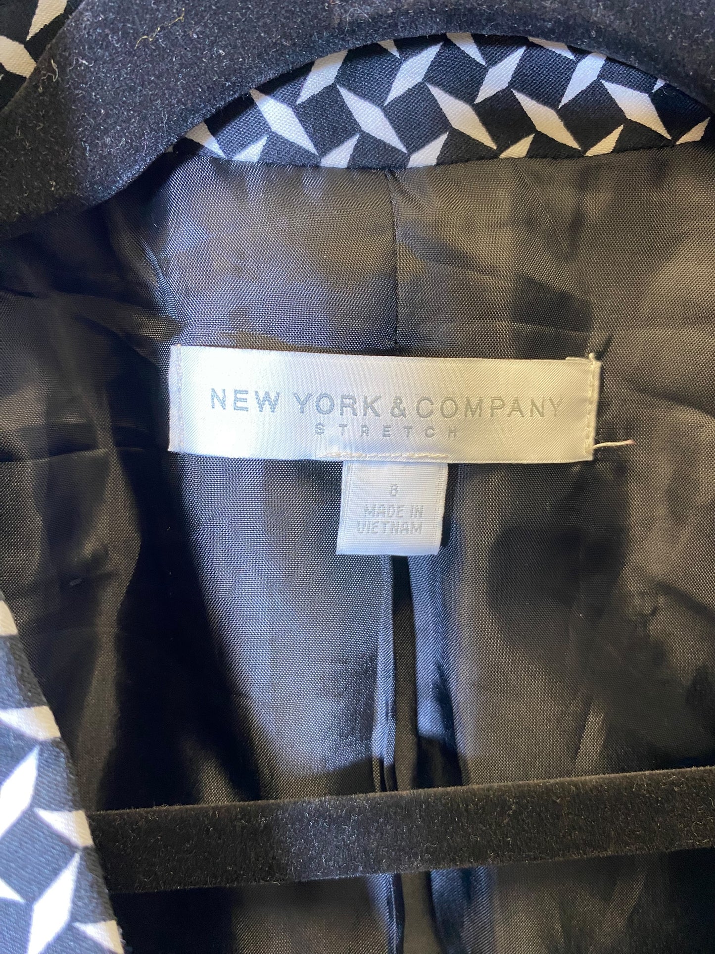 Blazer By New York And Co In Black & White, Size: 8