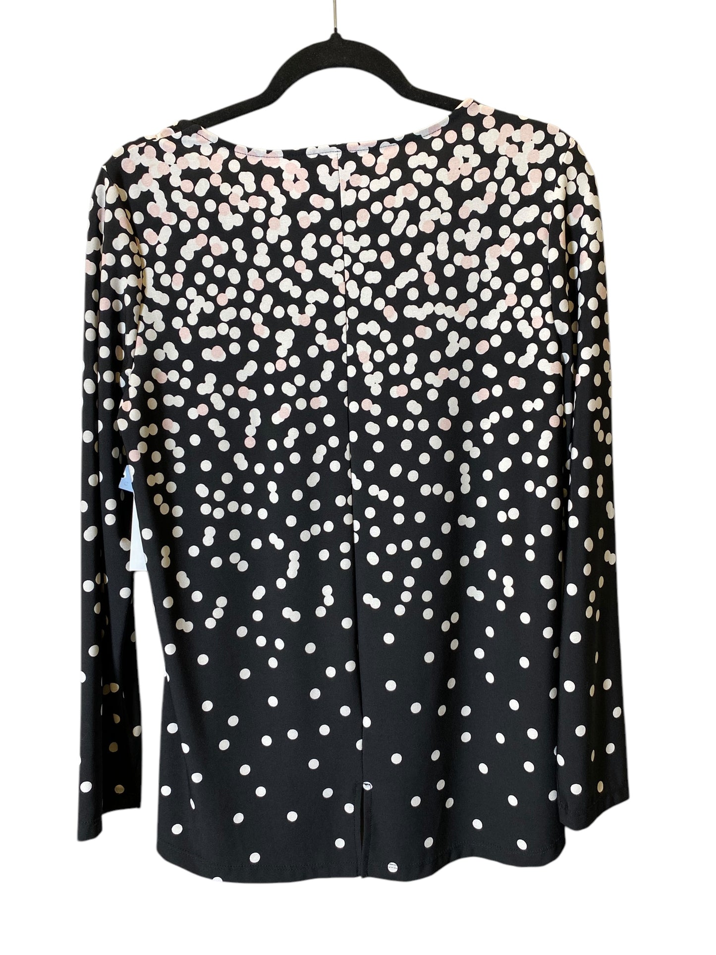 Blouse Long Sleeve By Chicos In Black & White, Size: Xs