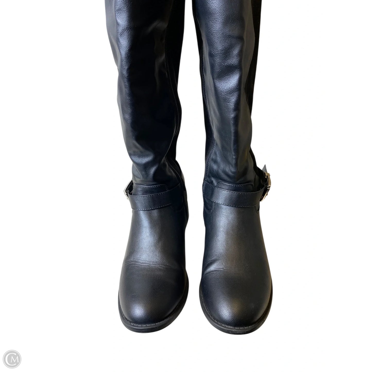Boots Knee Flats By Clothes Mentor In Black, Size: 11