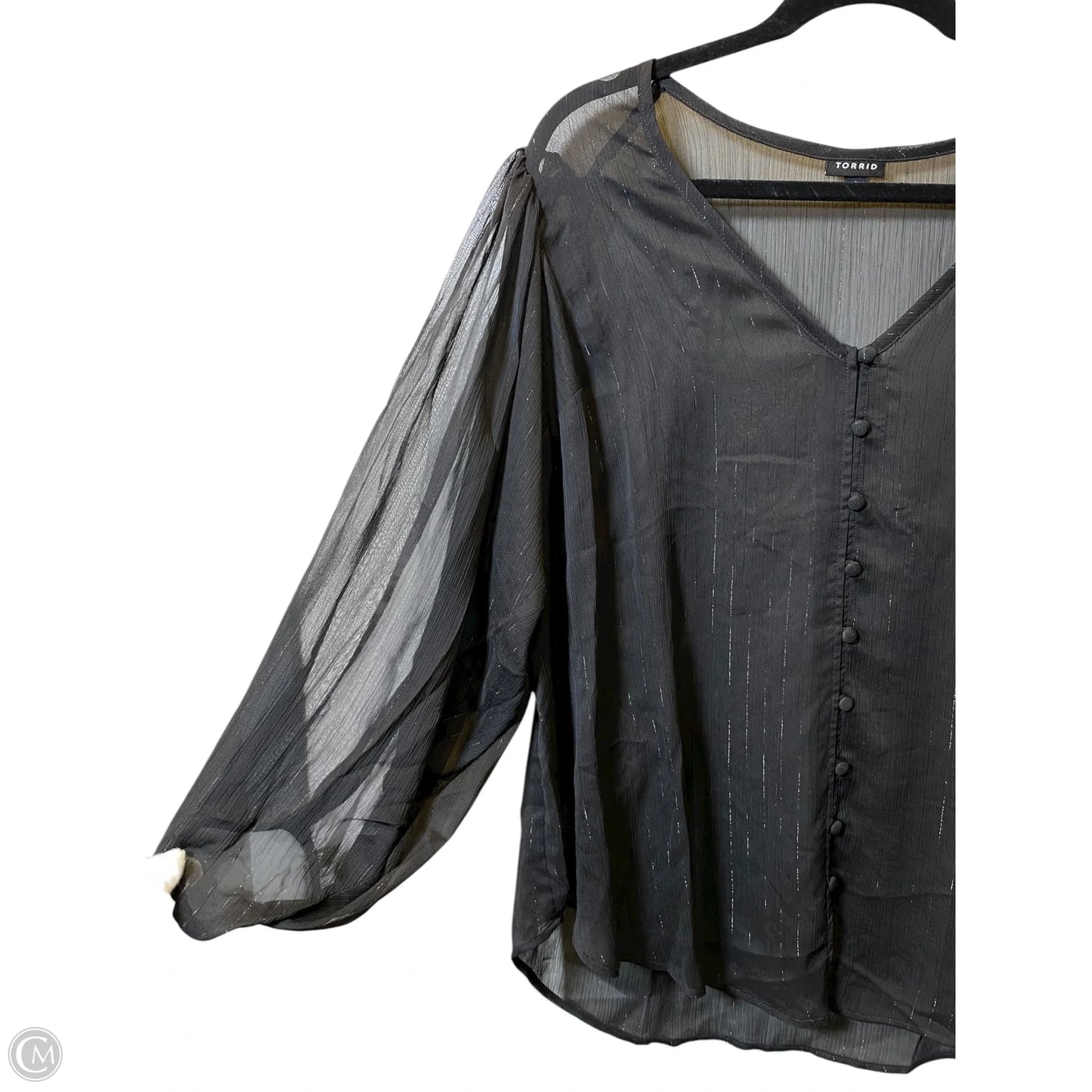 Top Long Sleeve By Torrid In Black, Size: 1x
