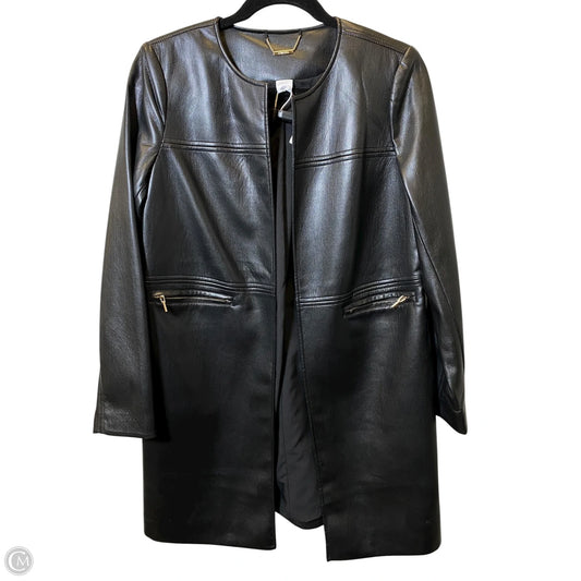 Jacket Moto Leather By Chicos In Black, Size: S