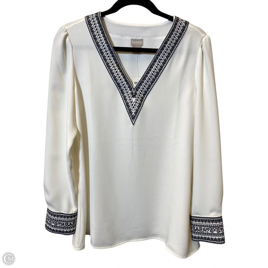 Top Long Sleeve By Chicos In Black & Cream, Size: S
