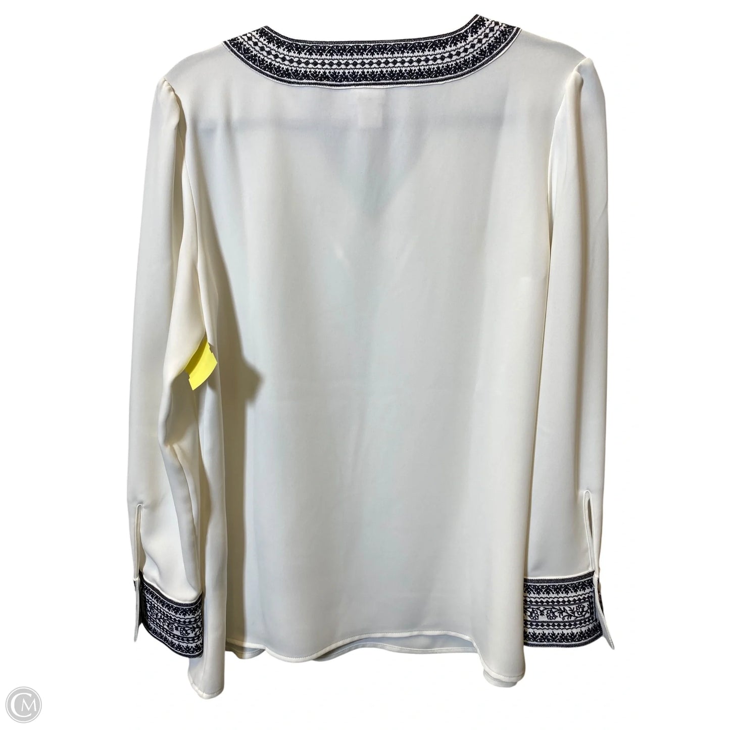 Top Long Sleeve By Chicos In Black & Cream, Size: S