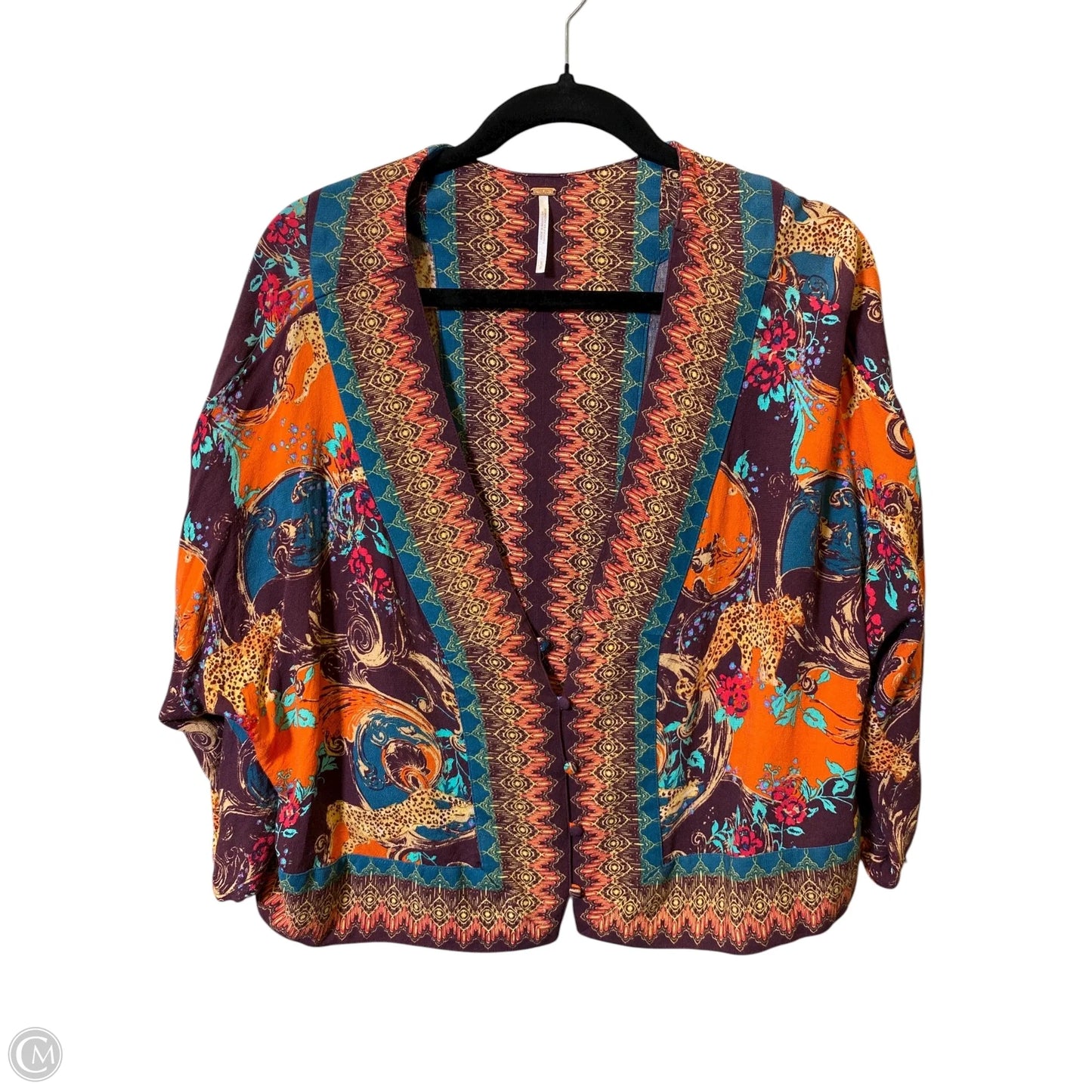 Blouse Long Sleeve By Free People In Multi-colored, Size: S