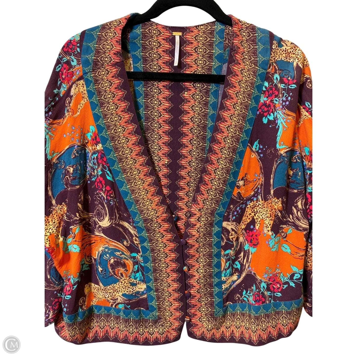 Blouse Long Sleeve By Free People In Multi-colored, Size: S