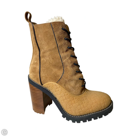 Boots Designer By Coach In Brown, Size: 8