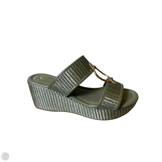 Sandals Heels Wedge By Comfort Casual In Green, Size: 8