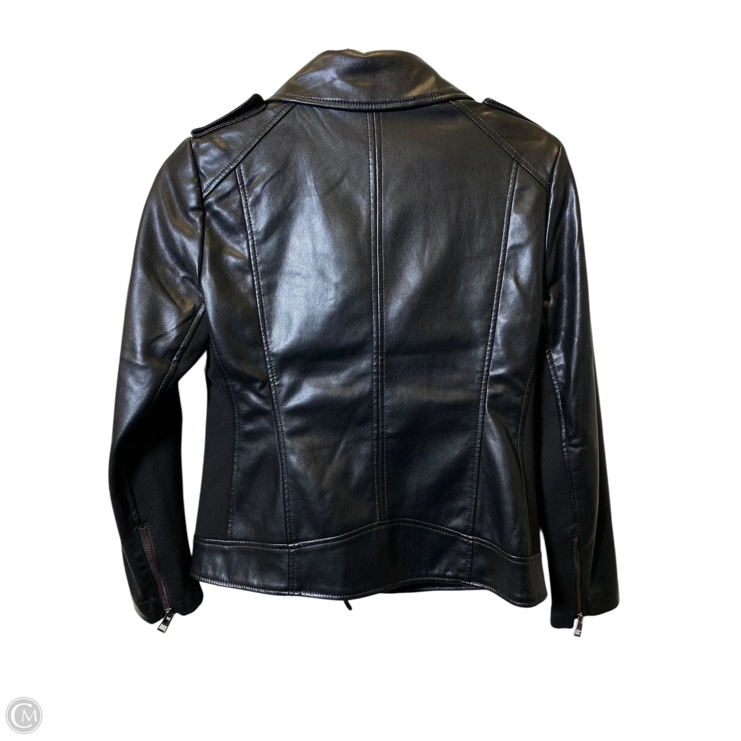 Jacket Leather By Chicos In Black, Size: S