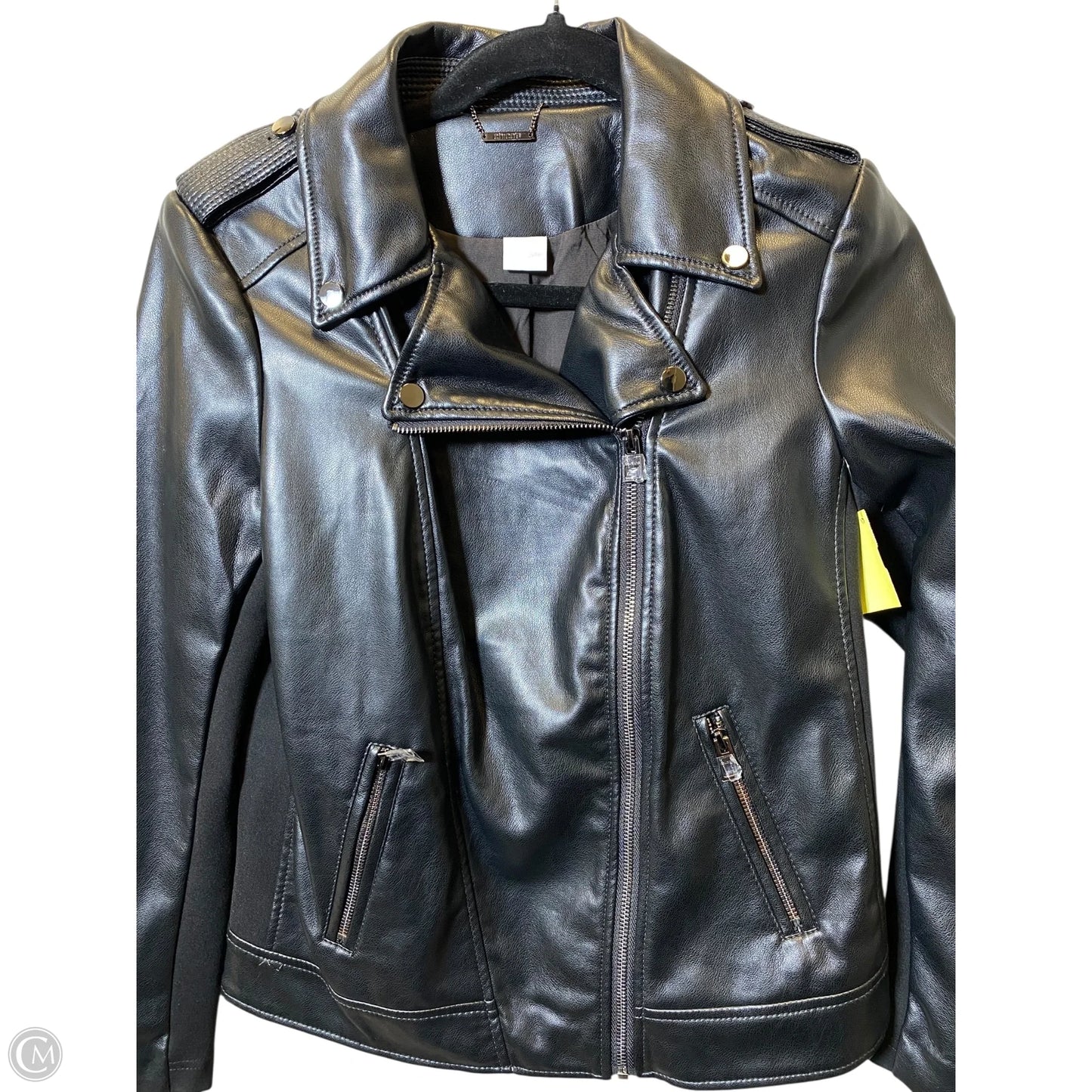 Jacket Leather By Chicos In Black, Size: S