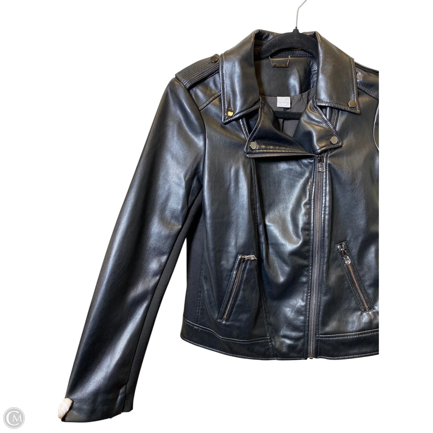 Jacket Leather By Chicos In Black, Size: S