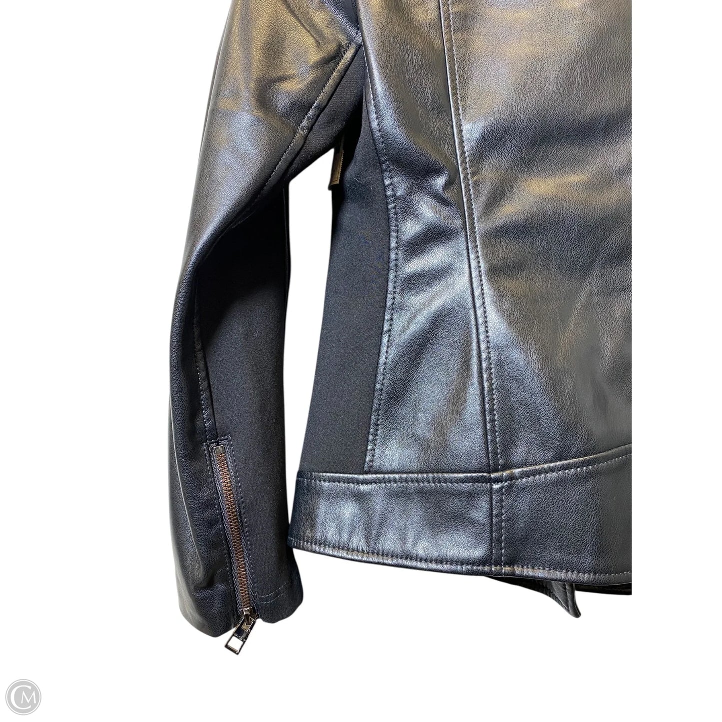 Jacket Leather By Chicos In Black, Size: S
