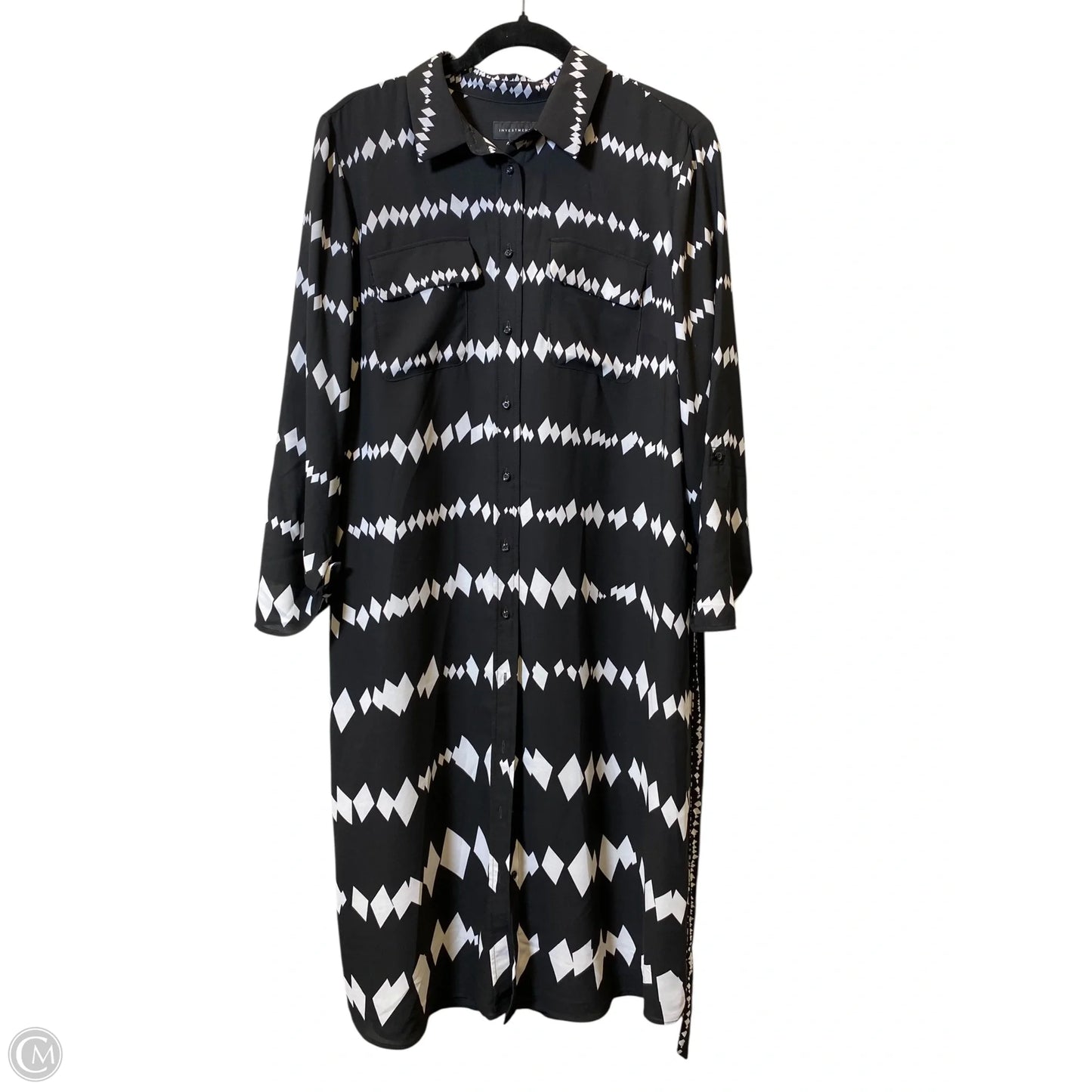Dress Casual Maxi By Investments In Black & White, Size: L