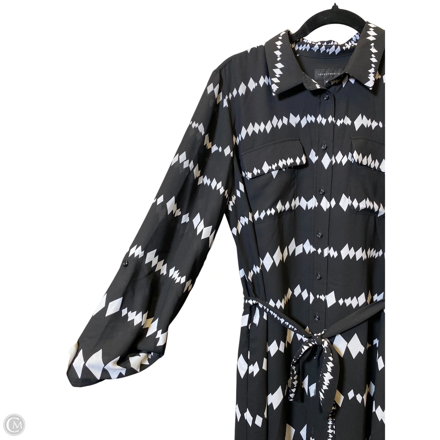 Dress Casual Maxi By Investments In Black & White, Size: L