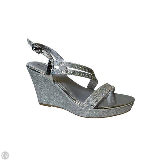 Shoes Heels Wedge By Clothes Mentor In Silver, Size: 9