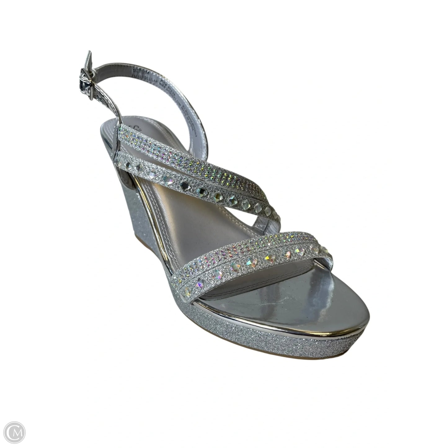 Shoes Heels Wedge By Clothes Mentor In Silver, Size: 9