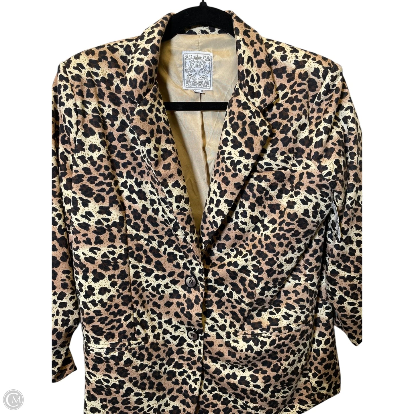 Blazer By Clothes Mentor In Animal Print, Size: L