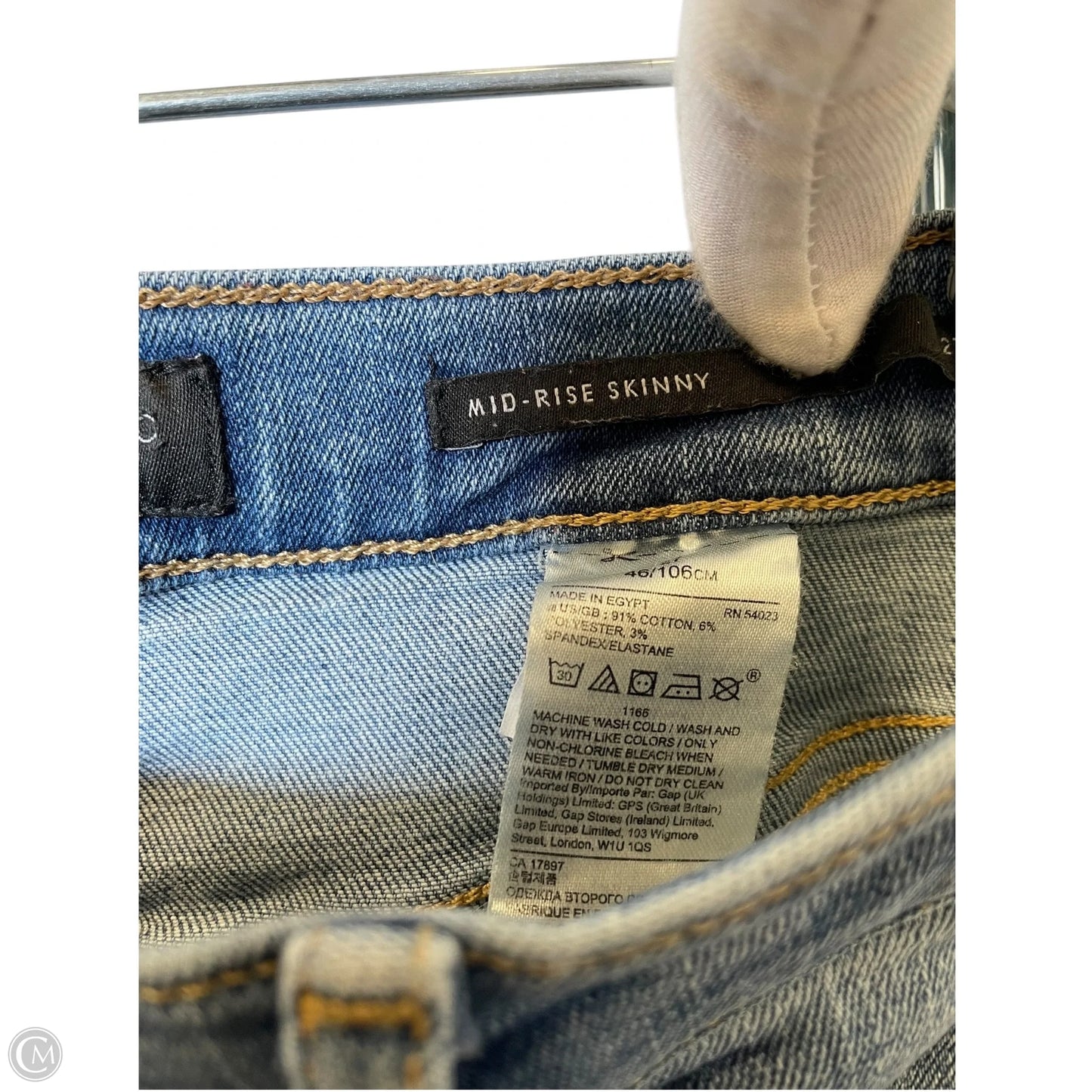 Jeans Skinny By Banana Republic In Blue Denim, Size: 4