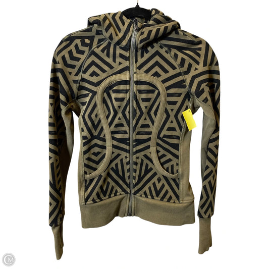 Athletic Jacket By Lululemon In Black & Green, Size: 4