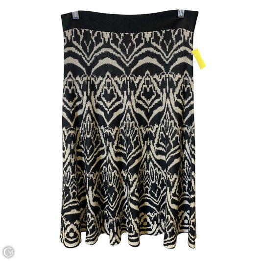 Skirt Midi By Cristina In Black & Gold, Size: M