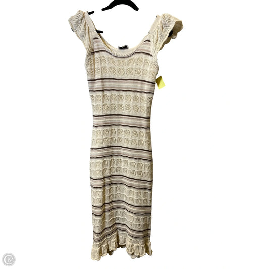 Dress Casual Maxi By Freshman In Brown & Cream, Size: L