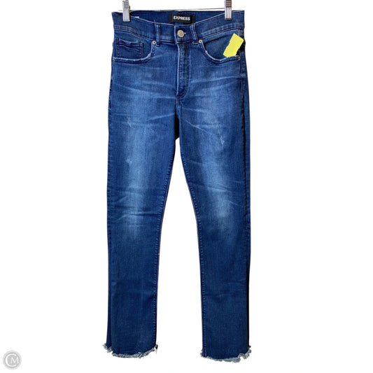 Jeans Straight By Express In Blue Denim, Size: 4