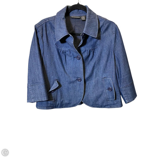 Jacket Denim By Larry Levine In Blue Denim, Size: Xl