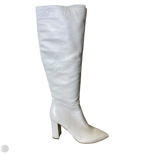 Boots Knee Heels By Marc Fisher In Cream, Size: 8